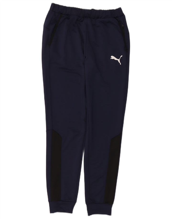 Puma Mens Tracksuit Trousers Joggers Medium  Navy Blue Colourblock
