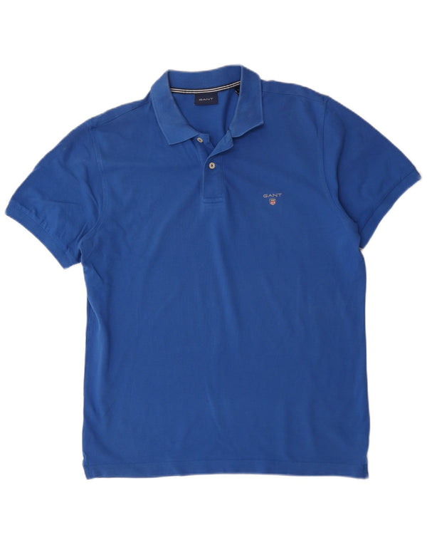 Gant Mens Polo Shirt Large Blue Cotton