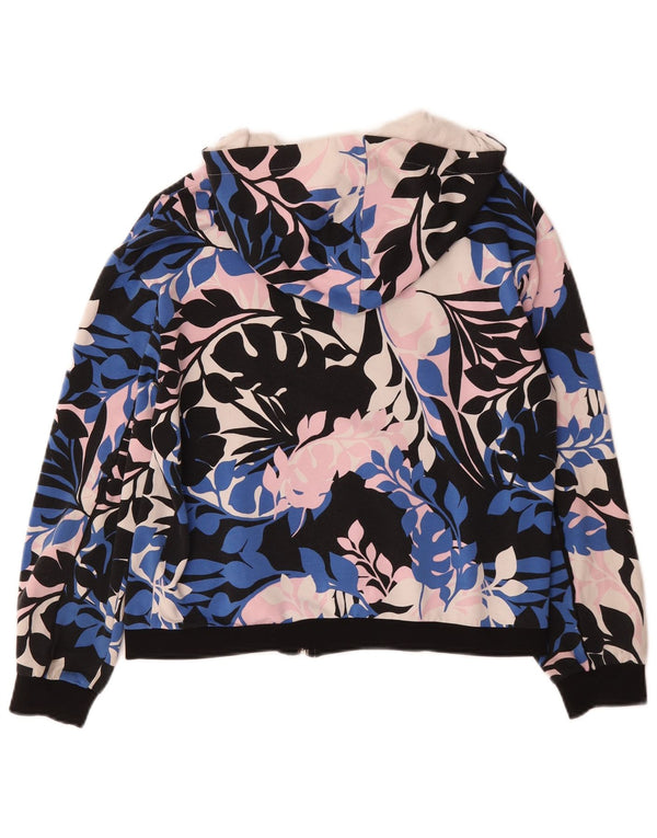 Liu Jo Pull à capuche zippé graphique pour femme UK 6 XS Floral multicolore