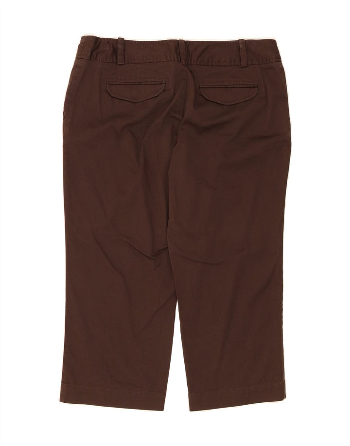 MOSSIMO Womens Stretch Straight Capri Trousers US 10 Large W34 L21 Brown Vintage Mossimo and Second-Hand Mossimo from Messina Hembry 
