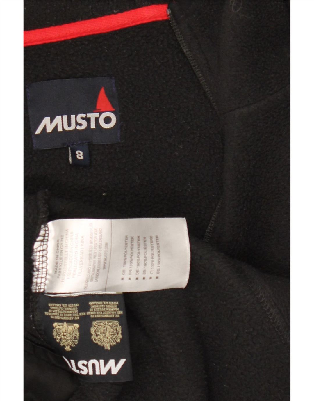 Musto Dame Polartec Fleecejakke med hætte UK 8 Lille sort polyester
