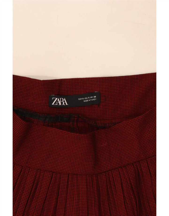 Pantaloncini culotte da donna Zara piccoli W26 pied de poule rossi