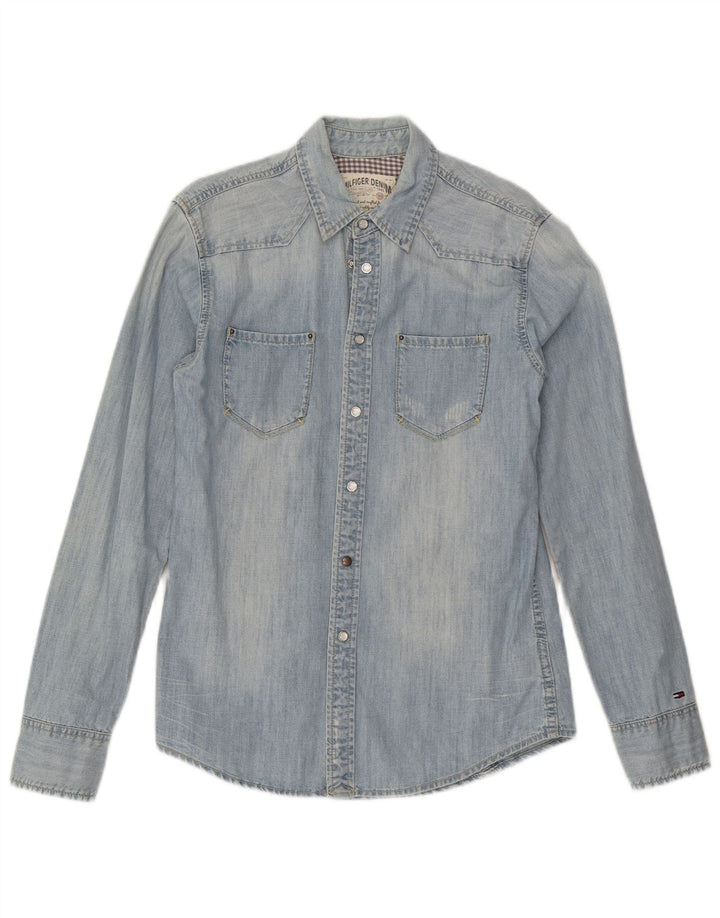 Tommy Hilfiger Mens Denim Shirt Small Blue Cotton
