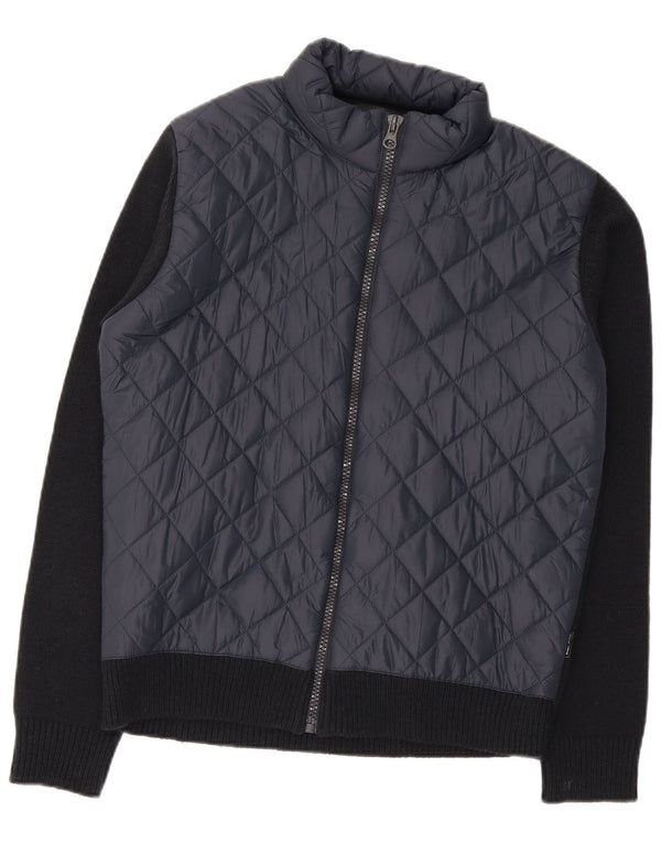 Replay Maglione cardigan da uomo grande acrilico blu navy