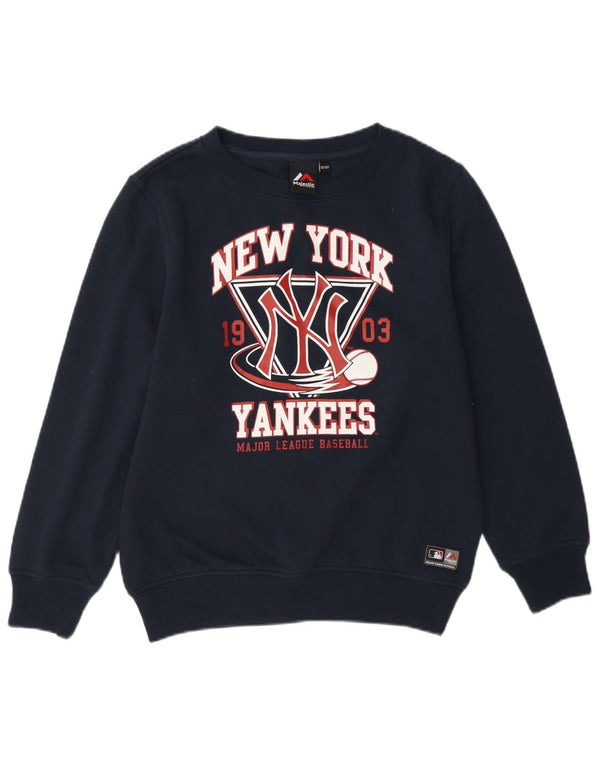 Majestic Boys New York Yankees Sweatshirt Jumper 12-13 Years Navy Blue