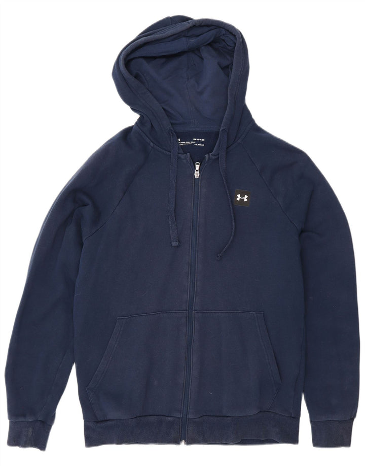 Felpa con cappuccio e zip Under Armour da uomo, vestibilità regolare, in cotone blu navy medio