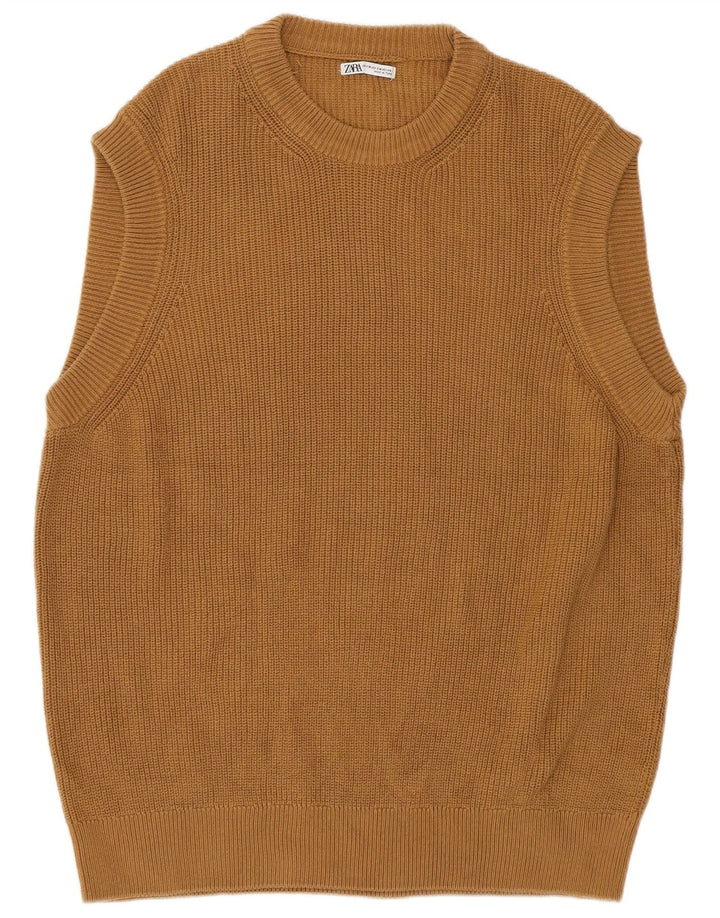Zara Homme Gilet Débardeur Petit Marron Coton