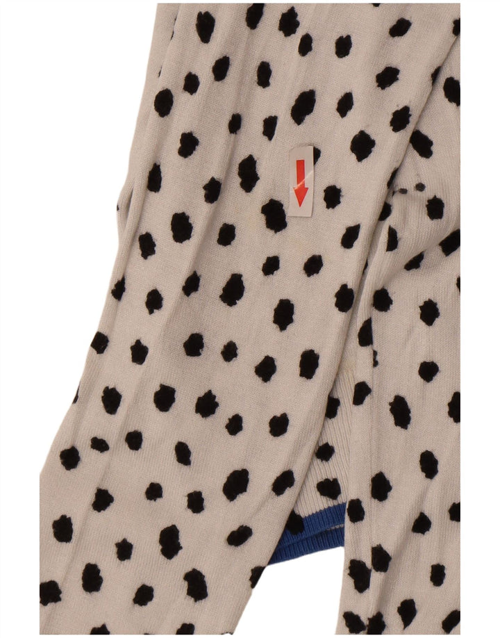 Marks & Spencer Womens Cardigan Sweater UK 10 Small White Spotted Viscose