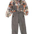 vintage Mens Abstract Pattern Ski Combinaison Grand Gris