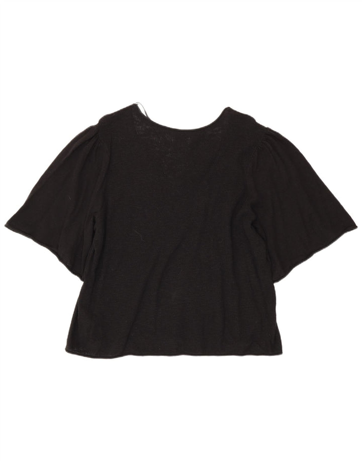 Fat Face Womens Blouse Top UK 18 XL Black Cotton