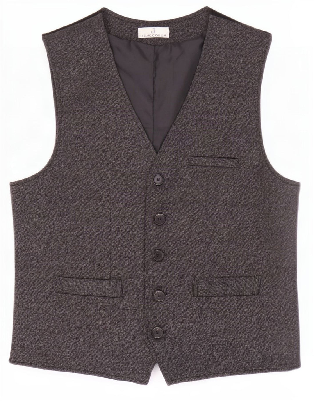 J.E. Mc Collum Mens Waistcoat Medium Grey Polyester