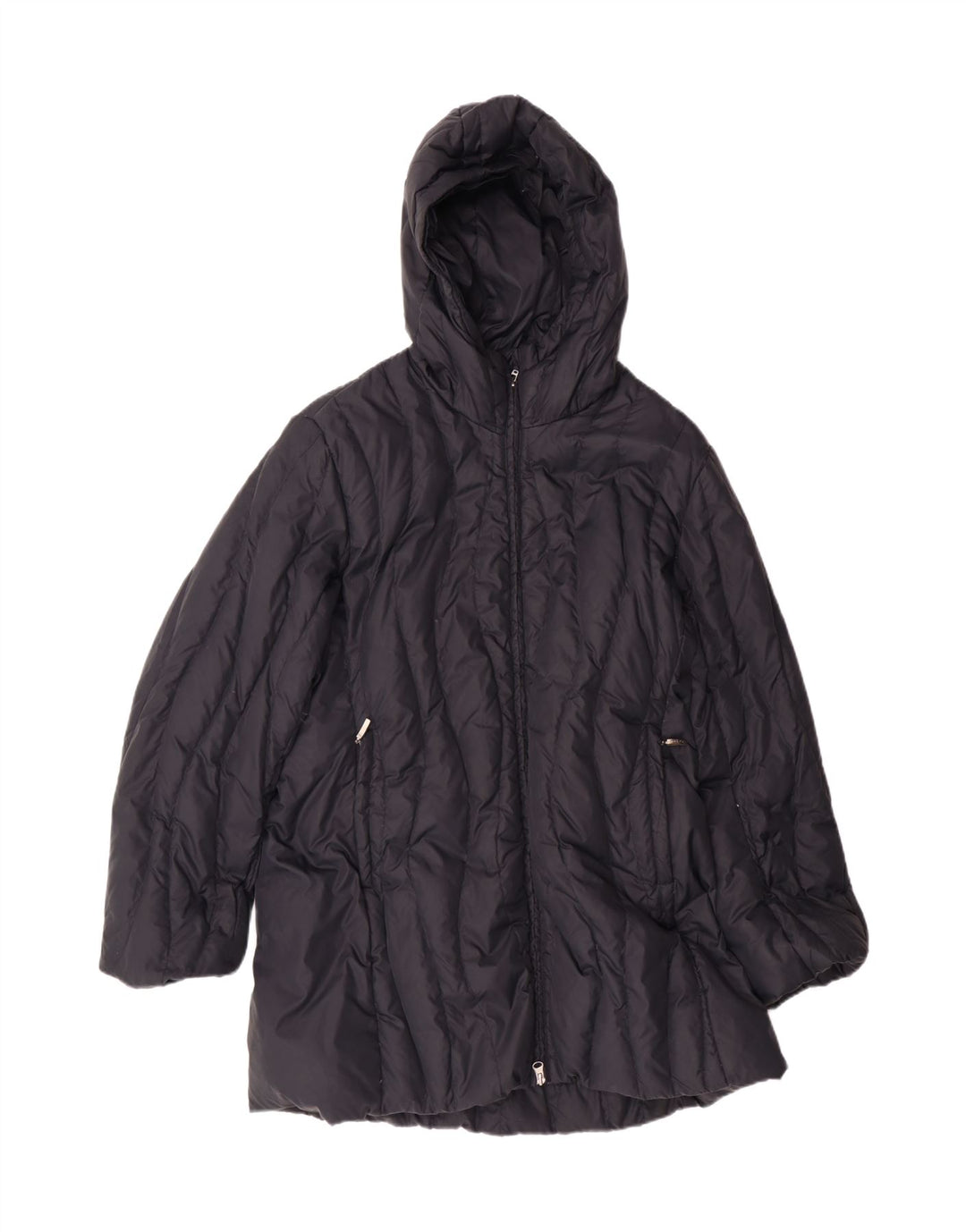 BELFE Womens Hooded Padded Coat UK 16 Large Navy Blue Polyamide