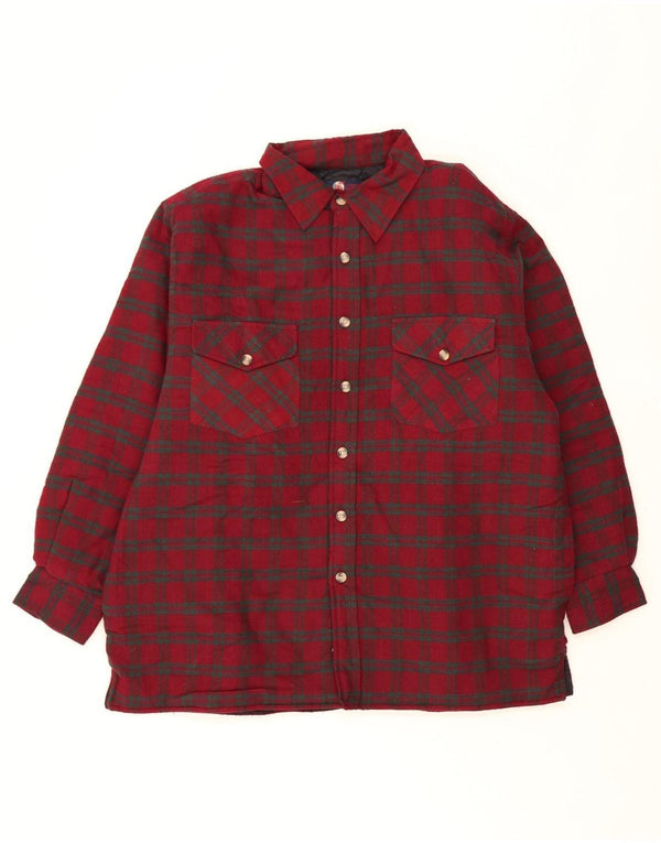 VINTAGE Mens Lumberjack Flannel Shirt Medium Red Check Cotton