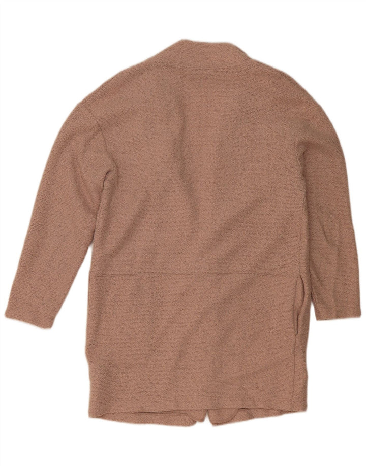 Marks & Spencer Womens Longline Open Cardigan Sweater UK 12 Medium Pink