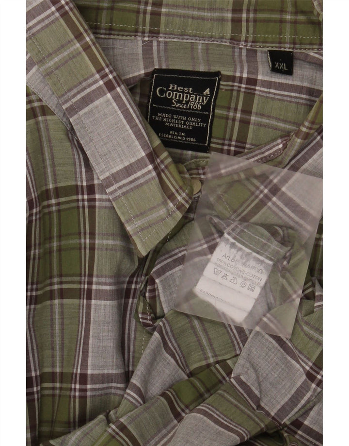 Chemise Homme Best Company 2XL Coton à Carreaux Vert