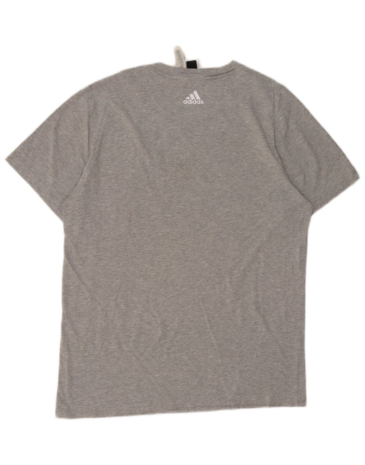 ADIDAS Mens Graphic T-Shirt Top Medium Grey Cotton