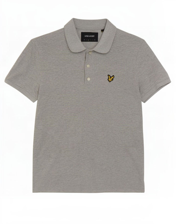 Lyle & Scott Mens Polo Shirt Medium Grey Flecked Cotton