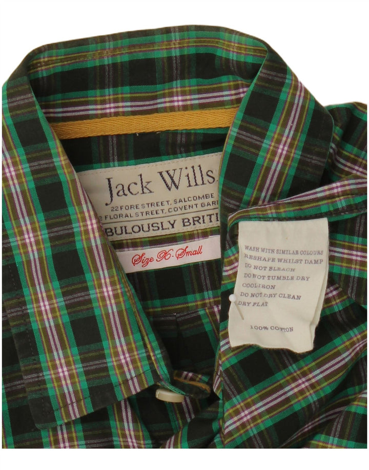 Camicia da uomo Jack Wills XS in cotone a quadri verdi