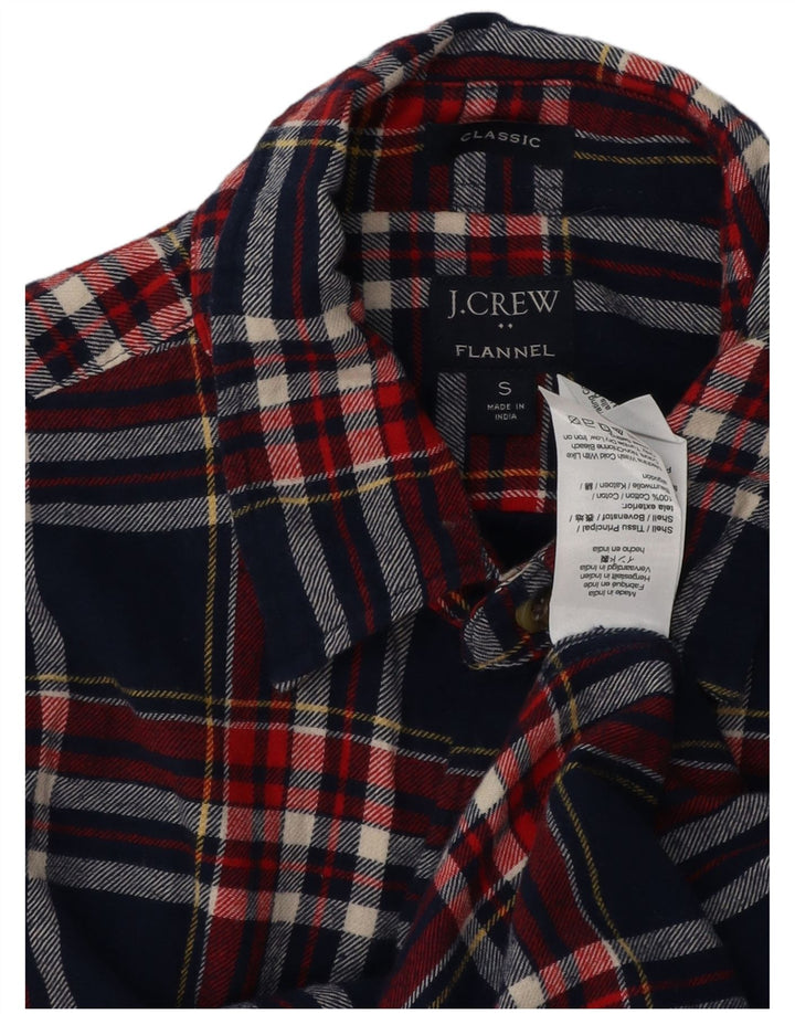 J. Crew Mens Classic Fit Flannel Shirt Small Navy Blue Check Cotton