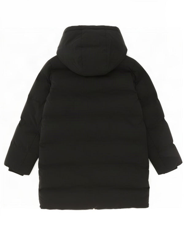 Zara Womens Hooded Padded Coat UK 14 Medium Black Polyester