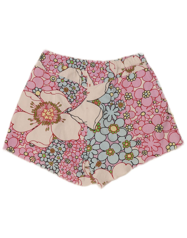 Vintage Damen High Waist Casual Shorts W30 Medium Mehrfarbig geblümt