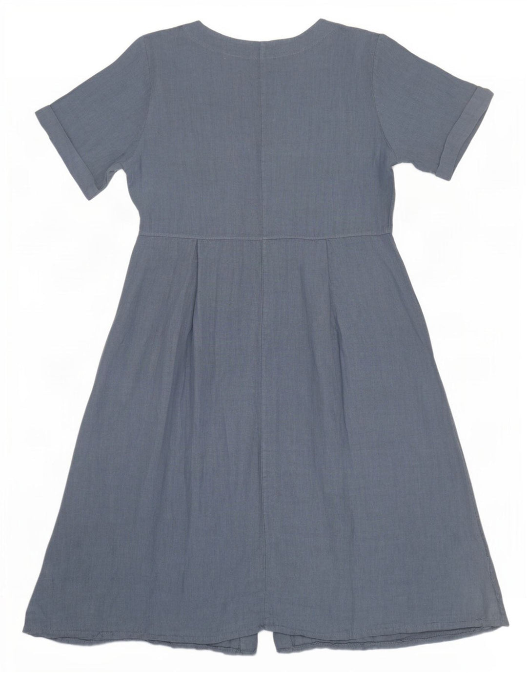 WoolOvers Womens A-Line Dress UK 14 Large Blue Linen