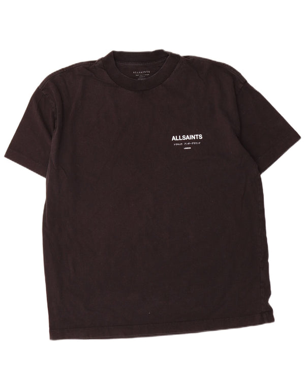 All Saints - Camiseta con gráfico extragrande para hombre, talla pequeña, algodón negro