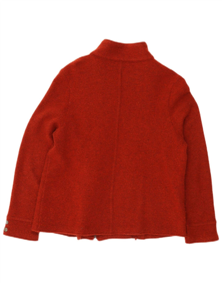 Laura Ashley Womens Knit Full Zip Blazer Jacket UK 16 Large Red Lambswool