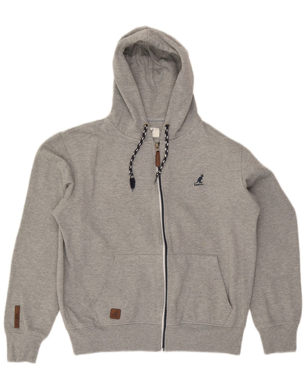 Kangol Mens Zip Sudadera con capucha suéter grande gris
