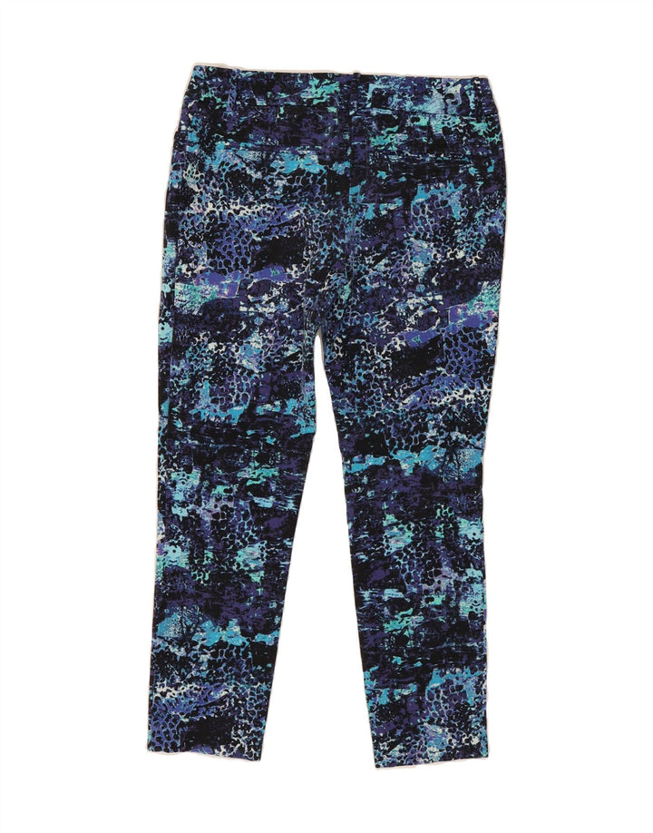 MOSSIMO Womens Abstract Pattern Cropped Trousers US 8 Medium W30 L27 Blue Vintage Mossimo and Second-Hand Mossimo from Messina Hembry 