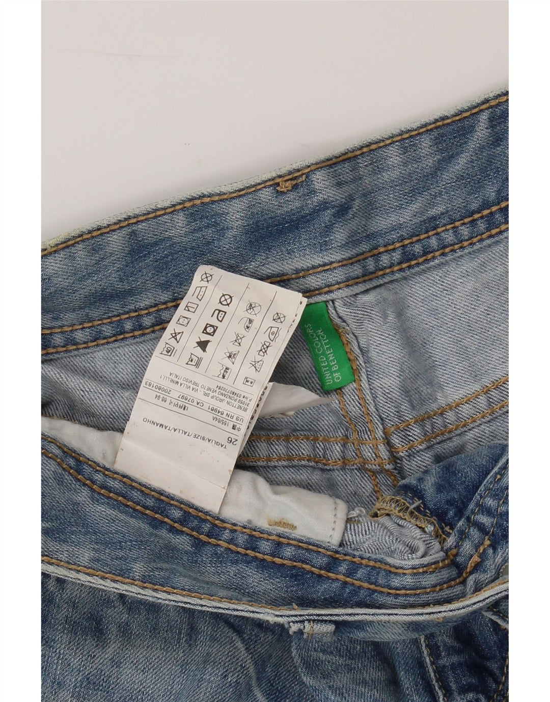 BENETTON Womens Denim Shorts W26 Small Blue Cotton Vintage Benetton and Second-Hand Benetton from Messina Hembry 