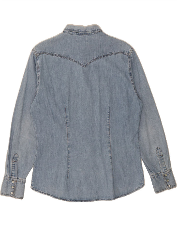 BENETTON Womens Denim Shirt IT 46 Large Blue Cotton Vintage Benetton and Second-Hand Benetton from Messina Hembry 