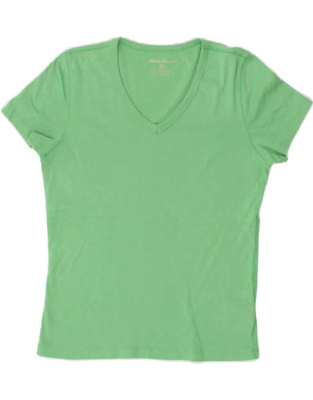 EDDIE BAUER Womens T-Shirt Top UK 12 Medium Green Cotton Vintage Eddie Bauer and Second-Hand Eddie Bauer from Messina Hembry 