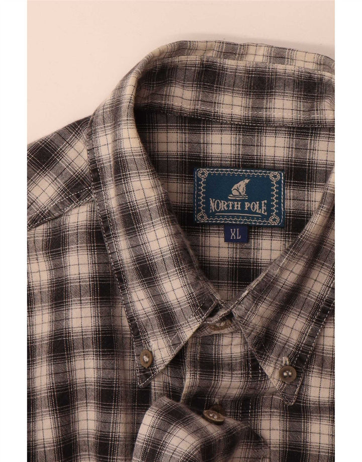 North Pole Chemise en flanelle pour homme XL à carreaux noirs