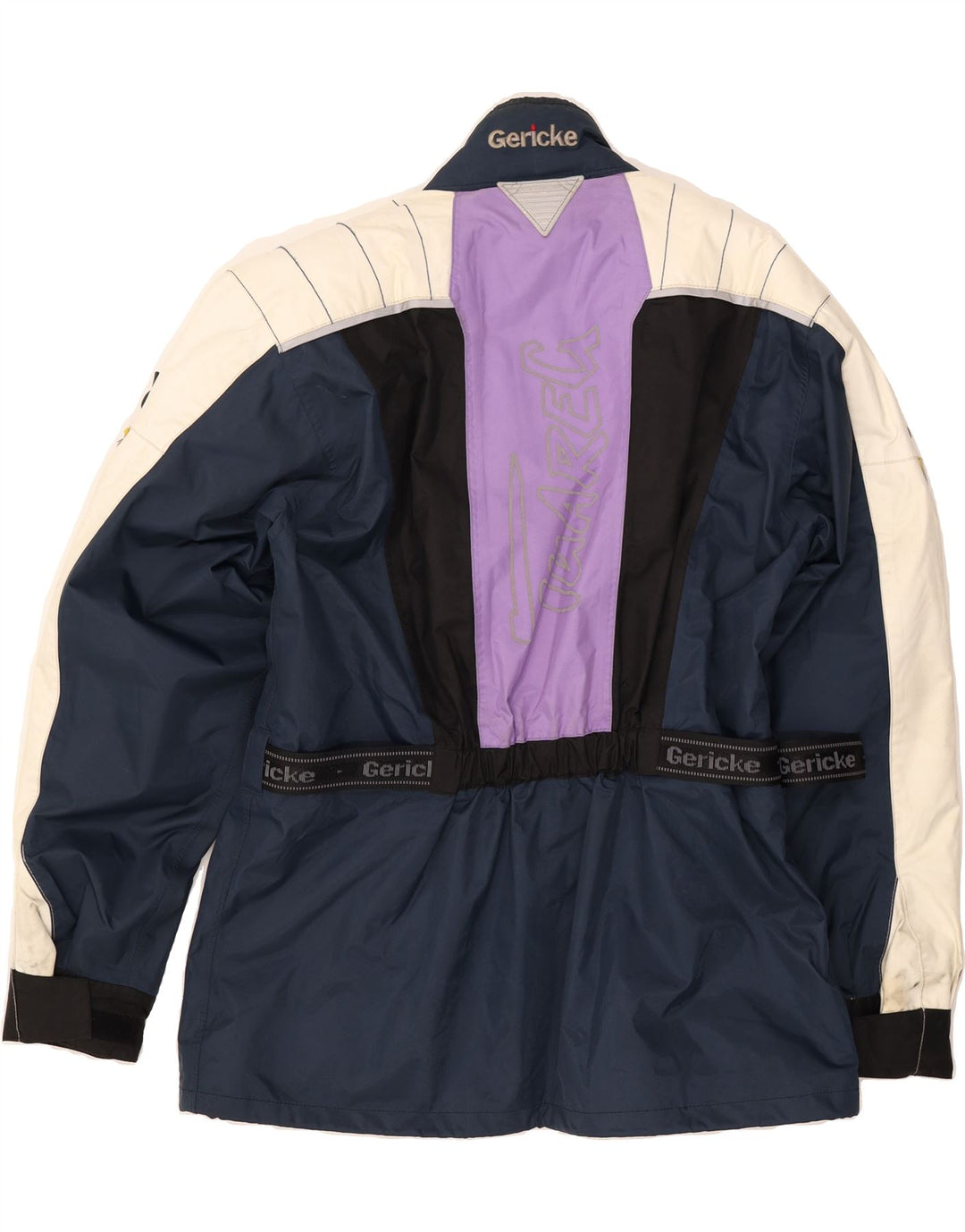 HEIN GERICKE Mens Graphic Windbreaker Jacket UK 40 Large Navy Blue Vintage Hein Gericke and Second-Hand Hein Gericke from Messina Hembry 