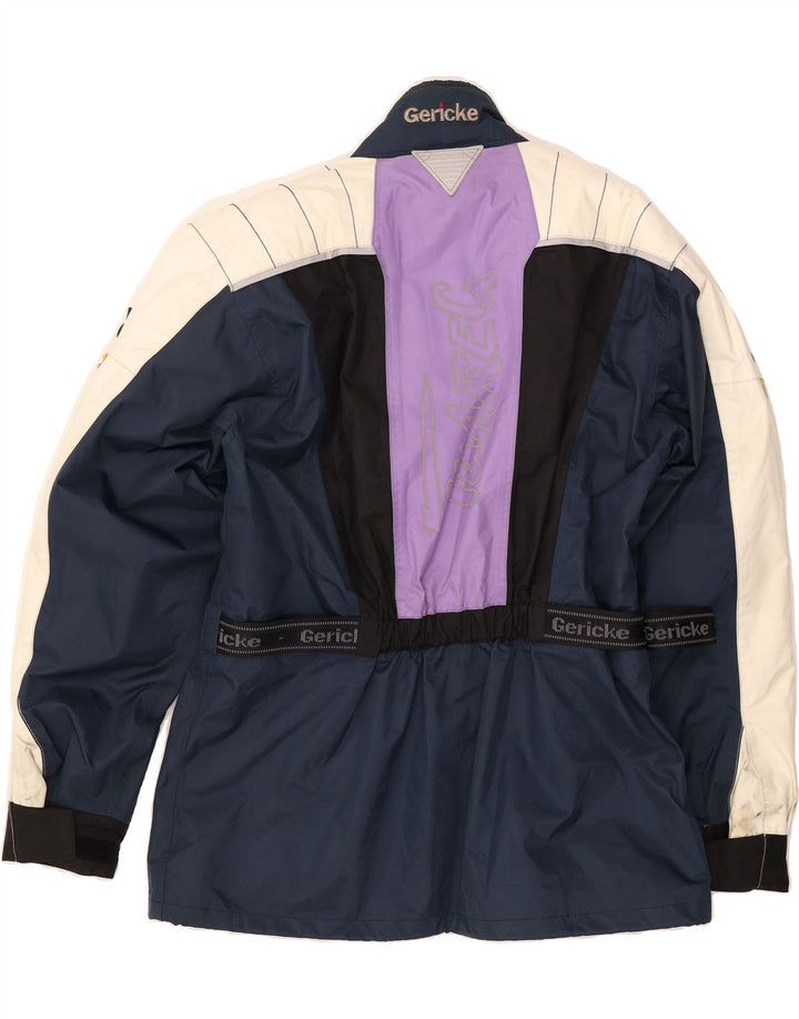 HEIN GERICKE Mens Graphic Windbreaker Jacket UK 40 Large Navy Blue Vintage Hein Gericke and Second-Hand Hein Gericke from Messina Hembry 