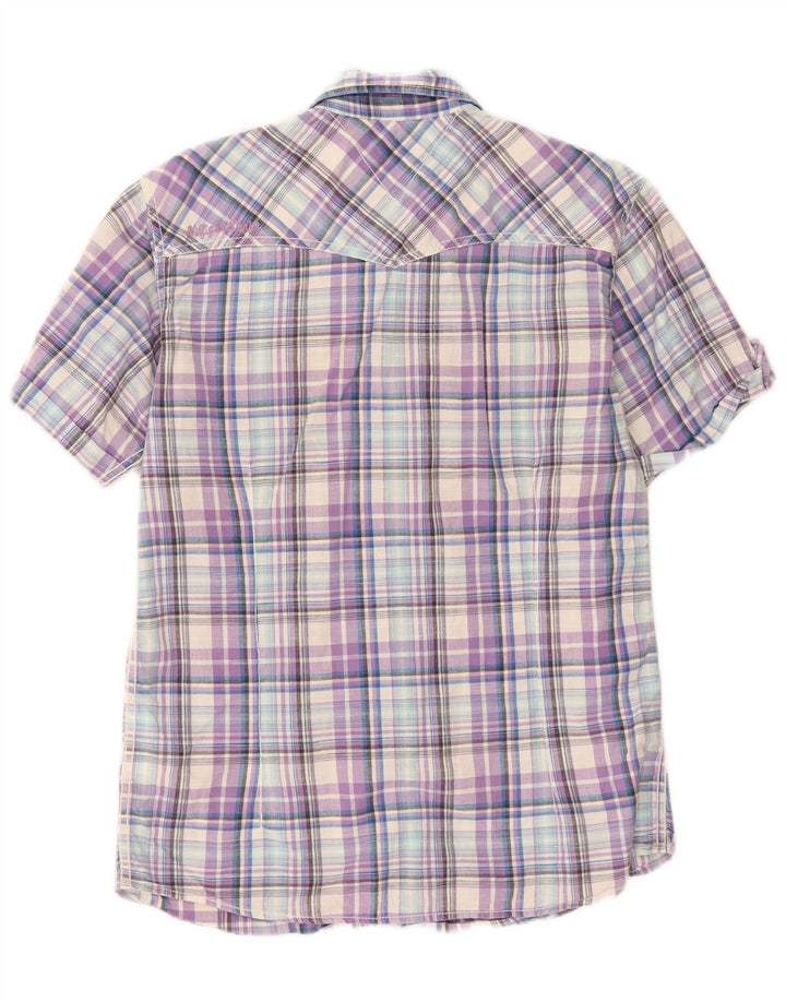Camicia a maniche corte da uomo Tommy Hilfiger in cotone a quadri multicolore medio