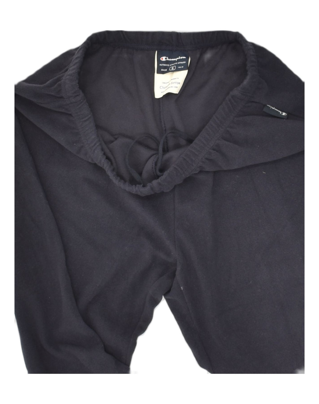 CHAMPION Womens Fleece Tracksuit Trousers Small Navy Blue Polyester | Vintage Champion | Thrift | Second-Hand Champion | Used Clothing | Messina Hembry 