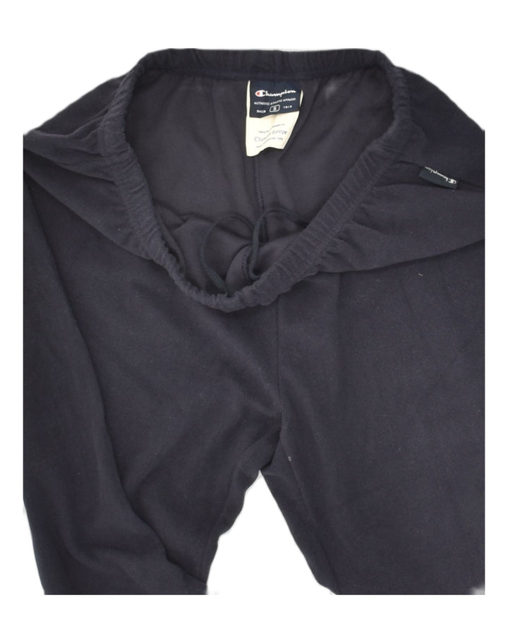 CHAMPION Womens Fleece Tracksuit Trousers Small Navy Blue Polyester | Vintage Champion | Thrift | Second-Hand Champion | Used Clothing | Messina Hembry 