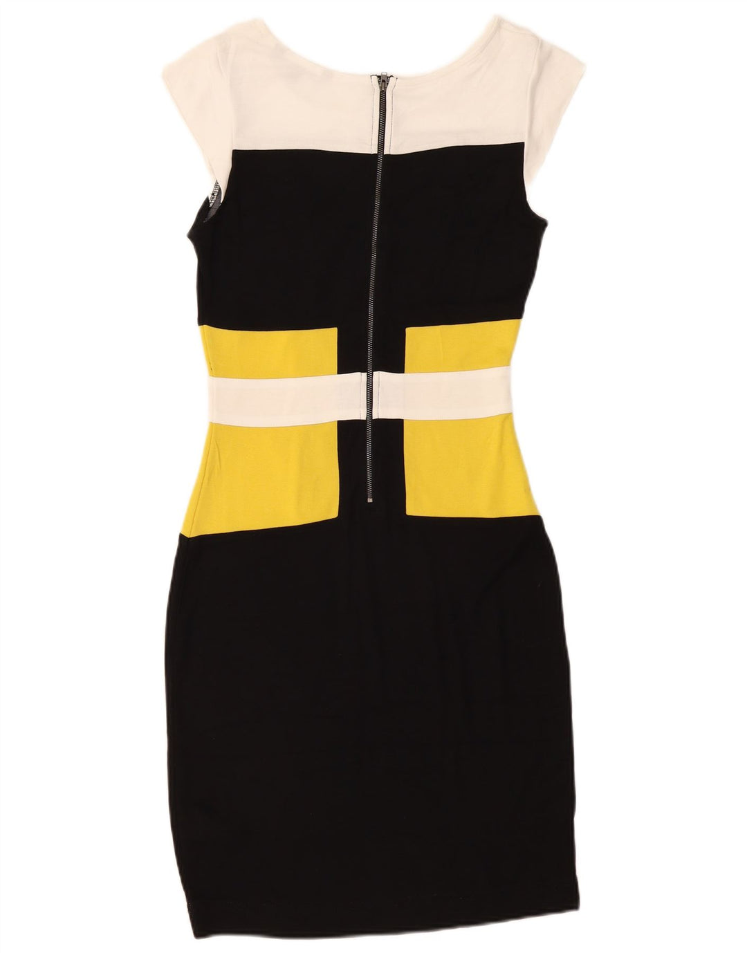 French Connection Womens Bodycon Dress UK 12 Medium Black Colourblock