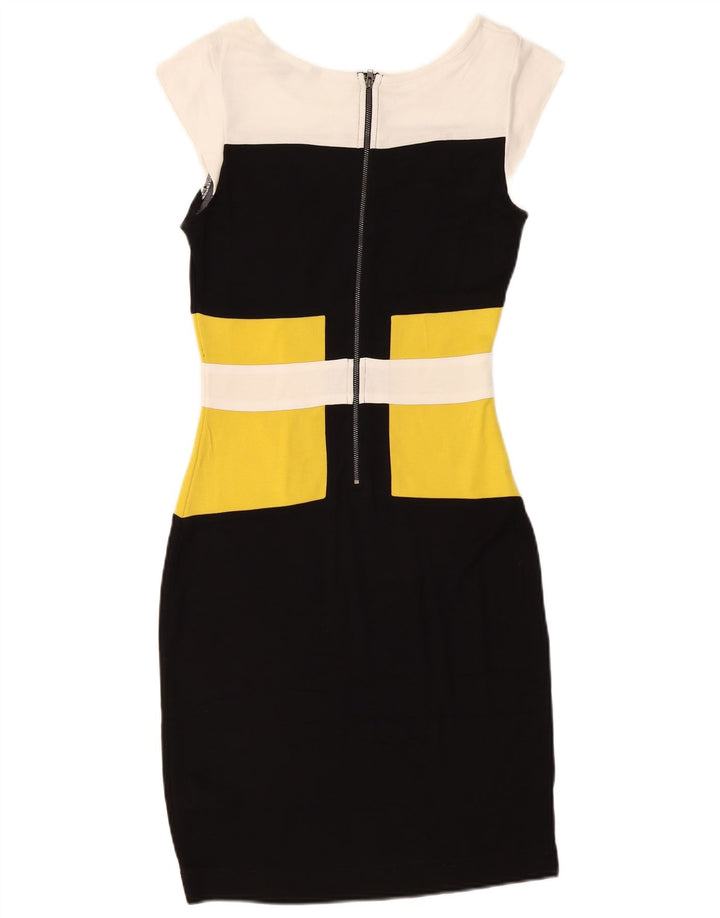 French Connection Womens Bodycon Dress UK 12 Medium Black Colourblock