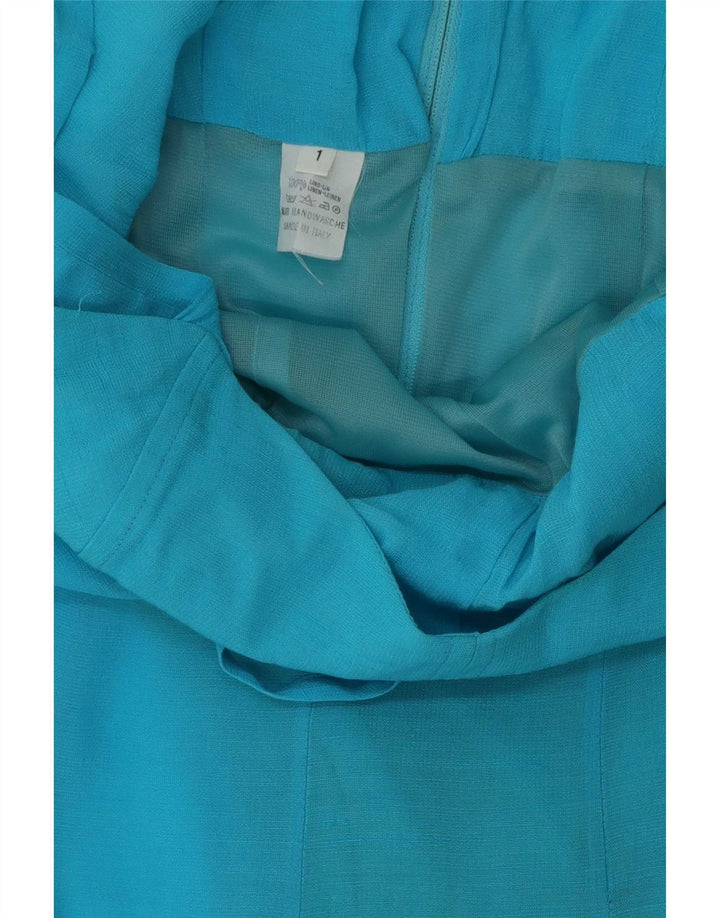 Vintage Womens Sleeveless Jumpsuit UK 12 Medium Blue Linen