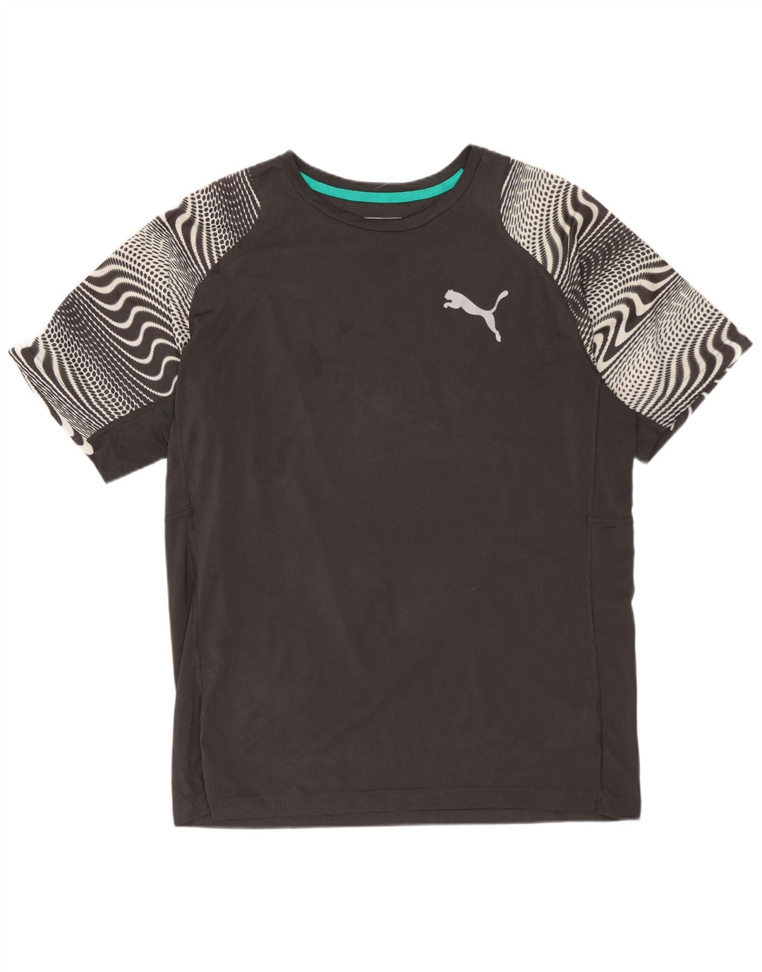 Męski T-shirt z grafiką PUMA, średnioszary, geometryczny poliester