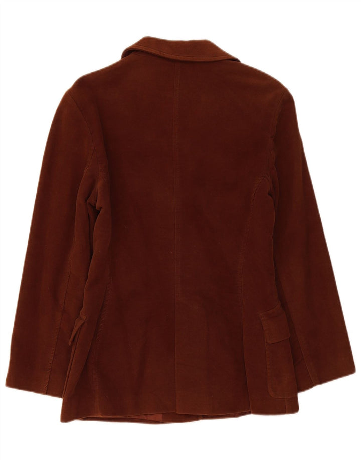 Zara Mujer Chaqueta Blazer De 3 Botones EU 38 Small Marrón Algodón