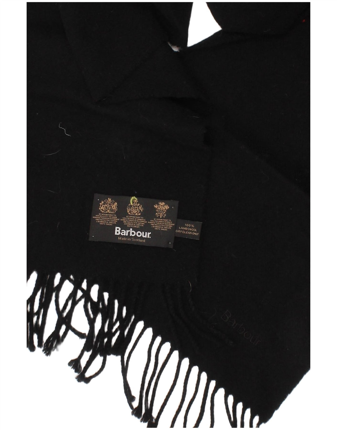 Barbour Damen-Rechteckschal, Einheitsgröße, schwarze Lammwolle, klassisch