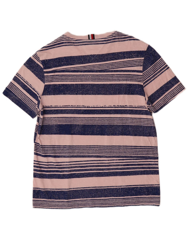Tommy Hilfiger Mens Regular Fit T-Shirt Top Medium Pink Striped
