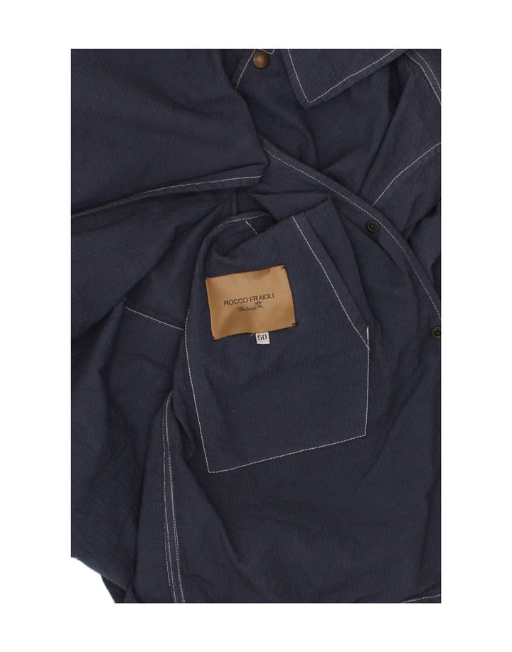 Giubbotto bomber con cappuccio da uomo VINTAGE IT 50 Large Blu Navy