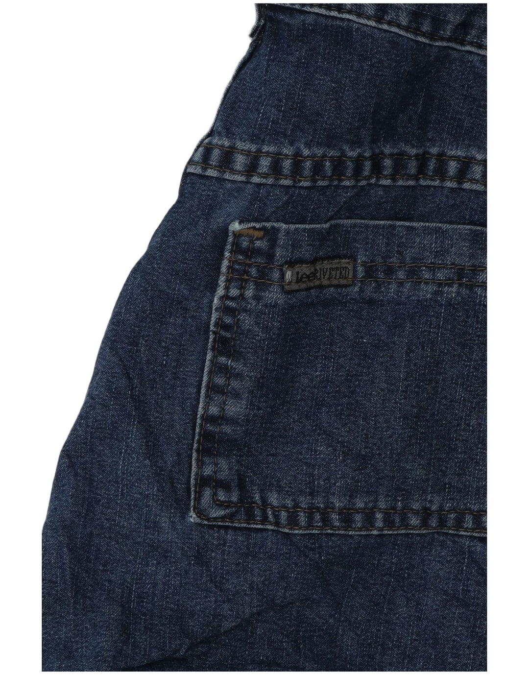 Lee Womens High Waist Cargo Denim Shorts W32 Large Blue