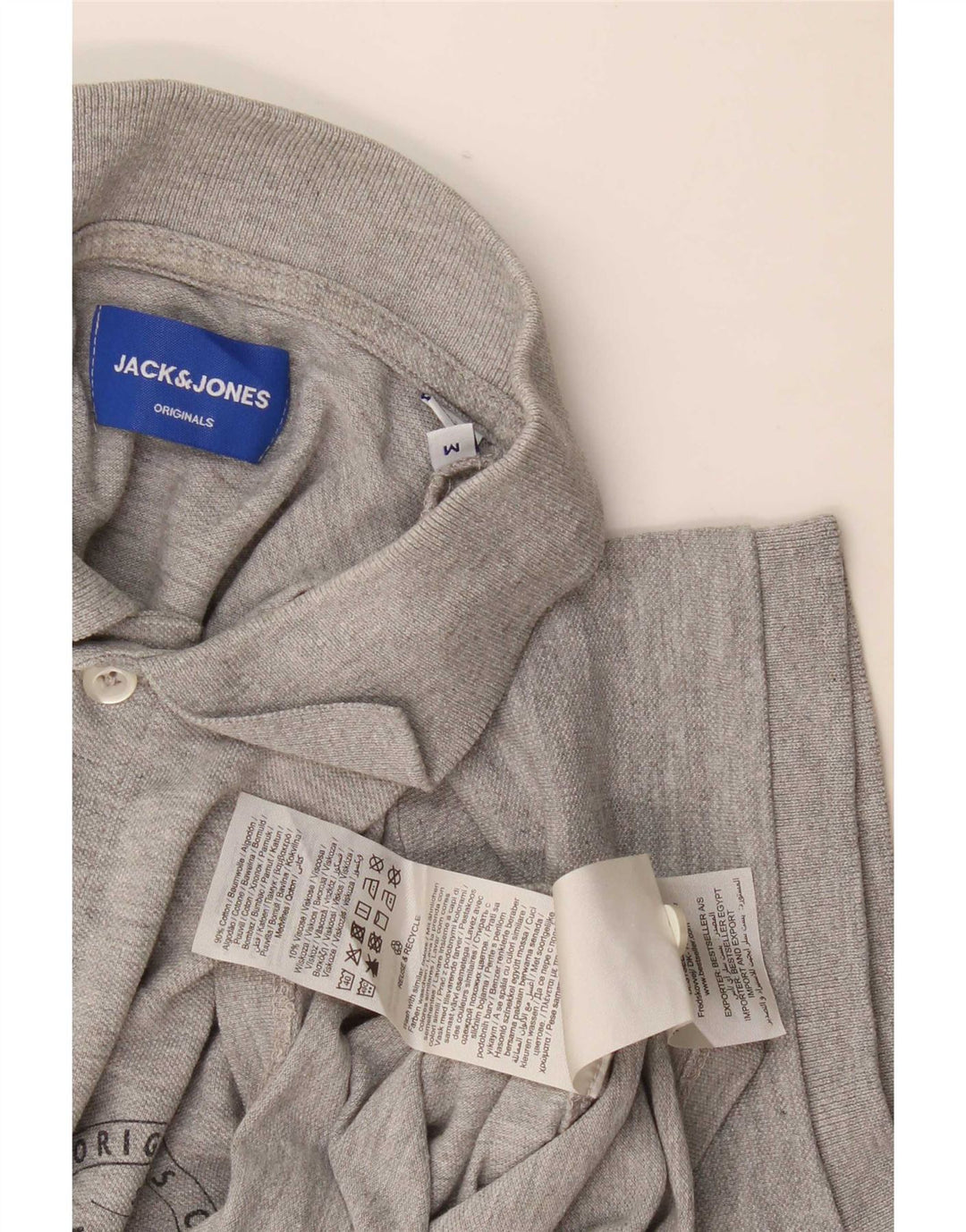 Polo da uomo vestibilità regolare Jack & Jones in cotone grigio medio