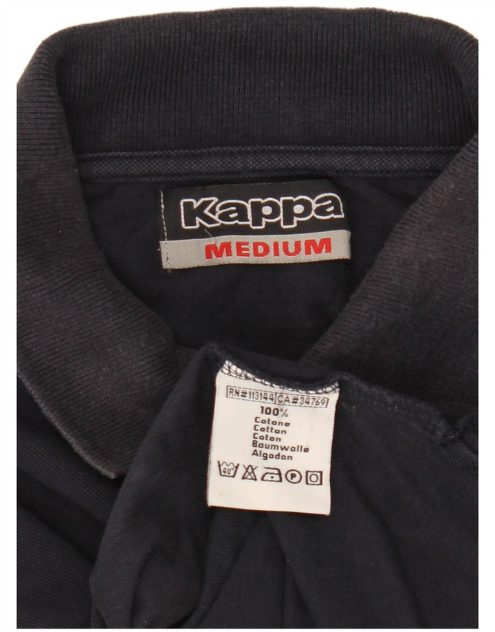 Kappa Mens Long Sleeve Polo Shirt Medium Navy Blue Cotton